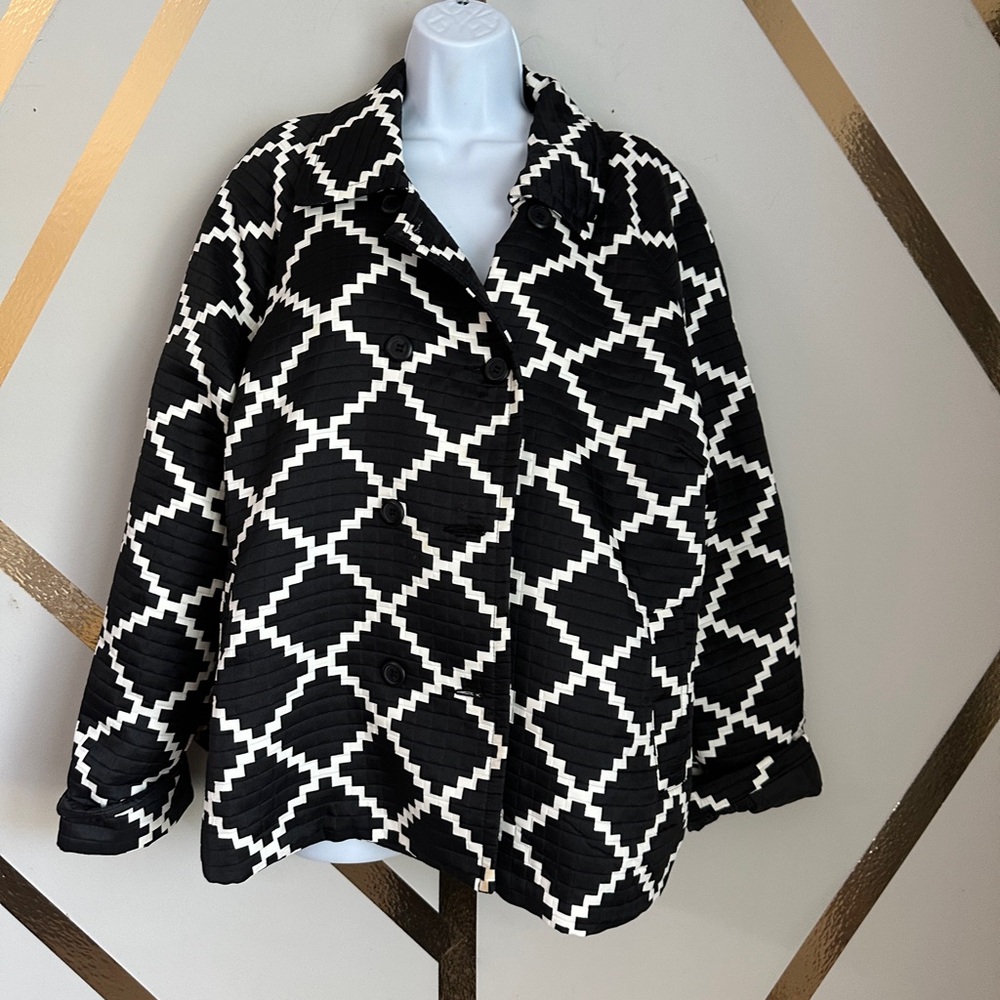 Erin London Black and White Quilted Jacket